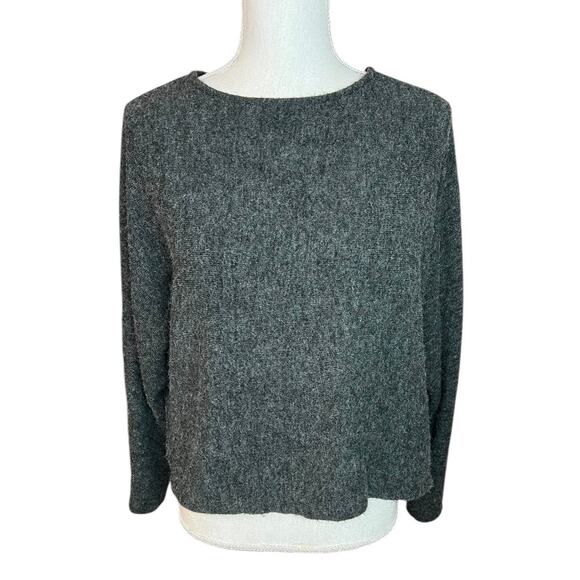 H&M charcoal gray high neck sweater relaxed casual neutral preppy oversized - Picture 1 of 6